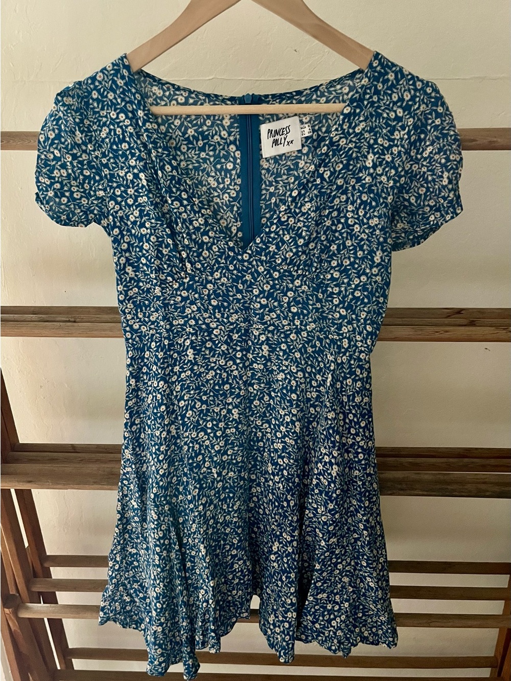 Princess Polly Blue Floral Mini Fit & Flare Dress